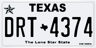 TX license plate DRT4374