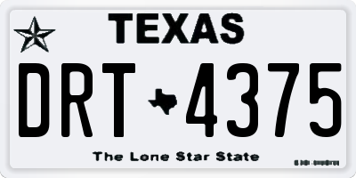 TX license plate DRT4375