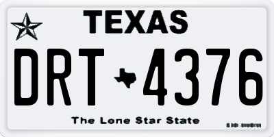 TX license plate DRT4376