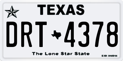 TX license plate DRT4378