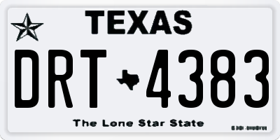 TX license plate DRT4383