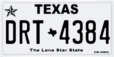 TX license plate DRT4384