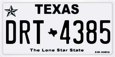 TX license plate DRT4385