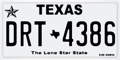 TX license plate DRT4386