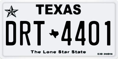 TX license plate DRT4401