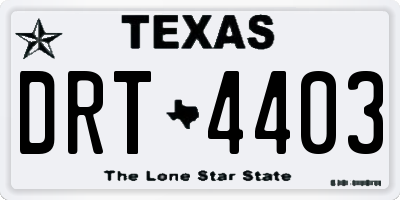 TX license plate DRT4403