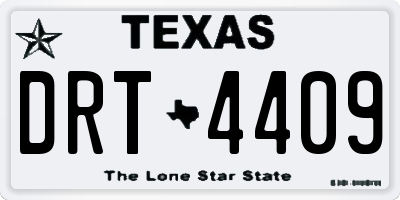 TX license plate DRT4409