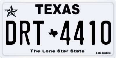 TX license plate DRT4410