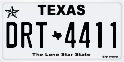 TX license plate DRT4411