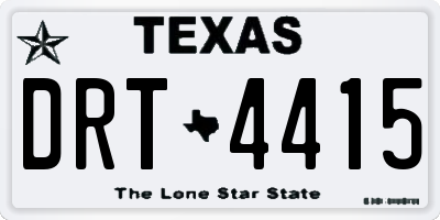 TX license plate DRT4415