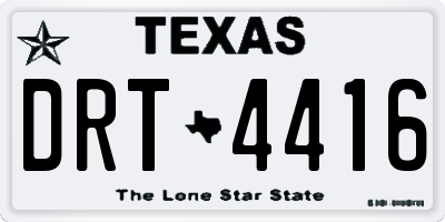 TX license plate DRT4416