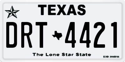 TX license plate DRT4421