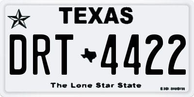 TX license plate DRT4422