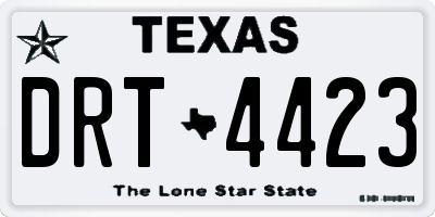 TX license plate DRT4423