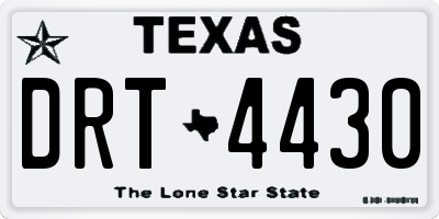 TX license plate DRT4430