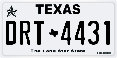 TX license plate DRT4431