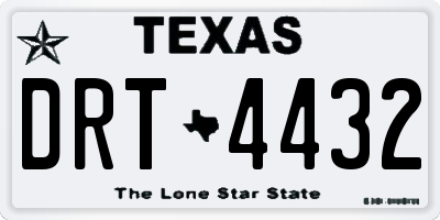 TX license plate DRT4432