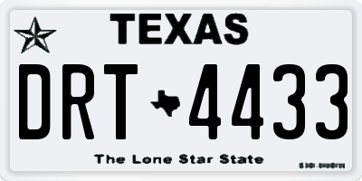 TX license plate DRT4433