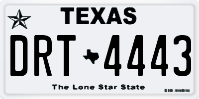 TX license plate DRT4443