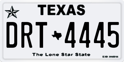 TX license plate DRT4445