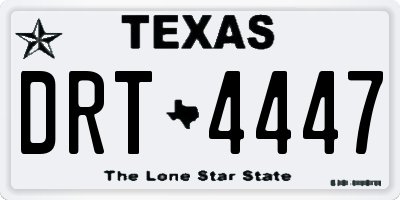 TX license plate DRT4447