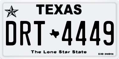 TX license plate DRT4449