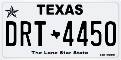 TX license plate DRT4450