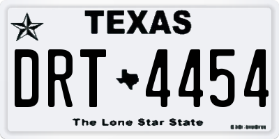TX license plate DRT4454