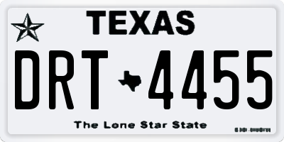 TX license plate DRT4455