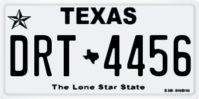 TX license plate DRT4456