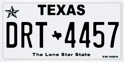 TX license plate DRT4457