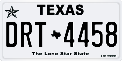 TX license plate DRT4458