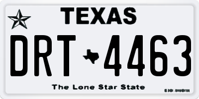TX license plate DRT4463