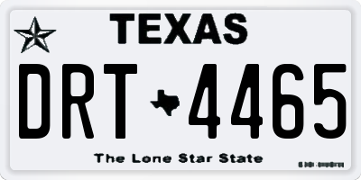 TX license plate DRT4465