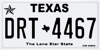 TX license plate DRT4467