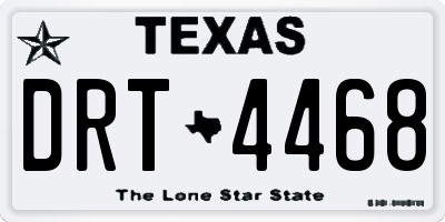 TX license plate DRT4468