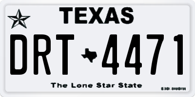 TX license plate DRT4471