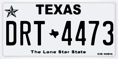 TX license plate DRT4473