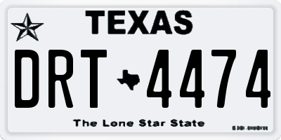 TX license plate DRT4474