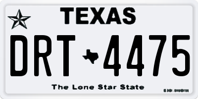 TX license plate DRT4475