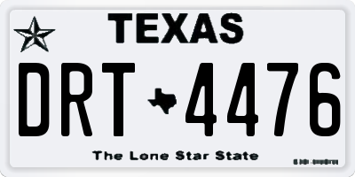 TX license plate DRT4476
