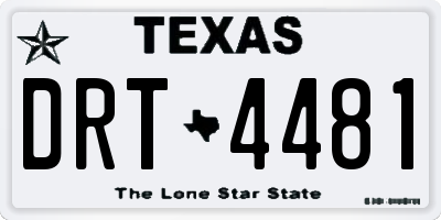TX license plate DRT4481