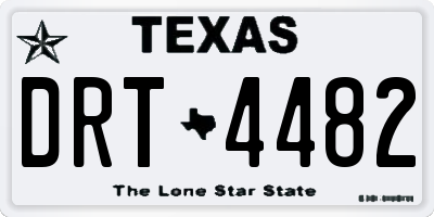 TX license plate DRT4482