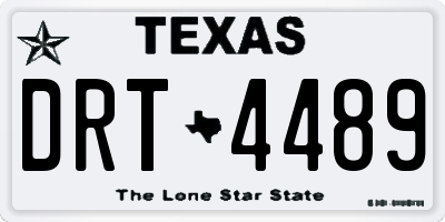 TX license plate DRT4489