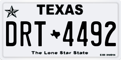TX license plate DRT4492