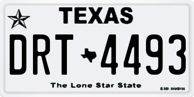 TX license plate DRT4493