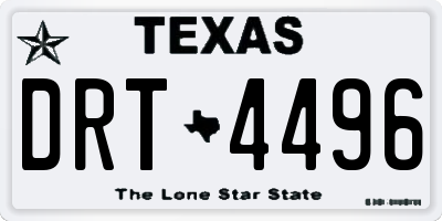 TX license plate DRT4496