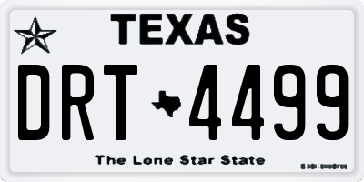TX license plate DRT4499