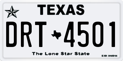 TX license plate DRT4501