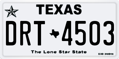 TX license plate DRT4503